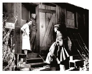 442nd Soldier Visiting Parents - A poignant moment of family reunion in Manzanar